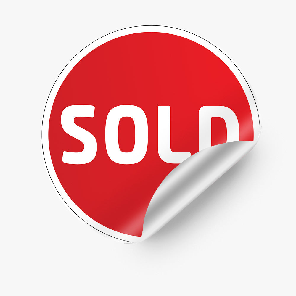 Sold Sticker (Round) - Red Gradient with White Border - Professionals