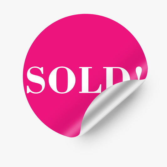 Sold Sticker (Round) - Pink_Bodoni
