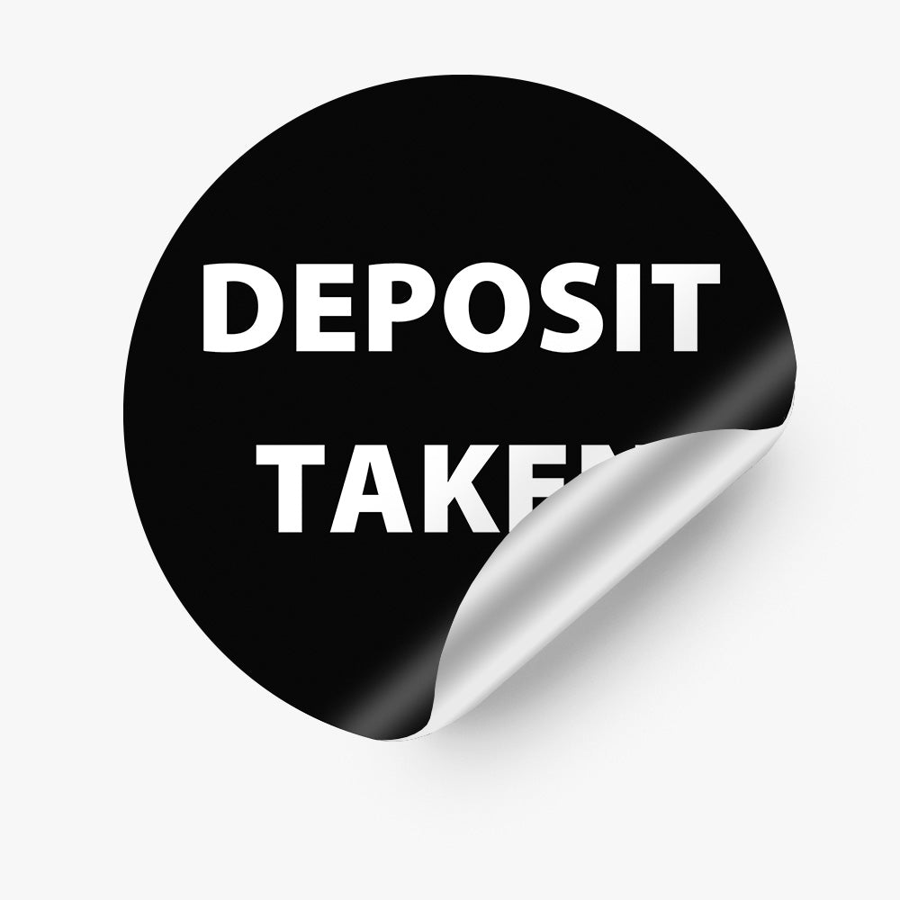 Deposit Taken Sticker (Round) (Black) - Zoom Real Estate