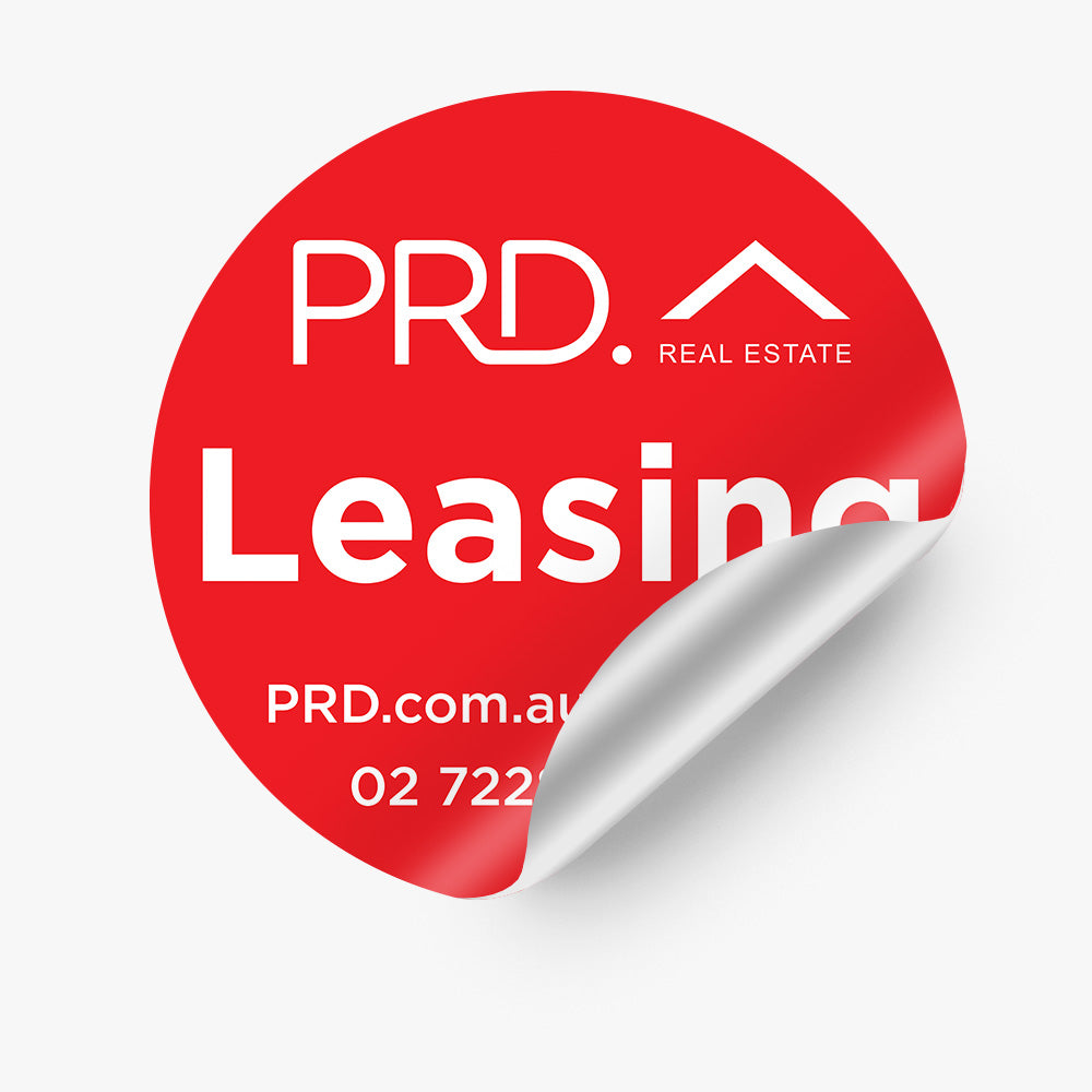 Leasing Sticker Leasing Sticker with info (Round) - PRD – Real Stickers