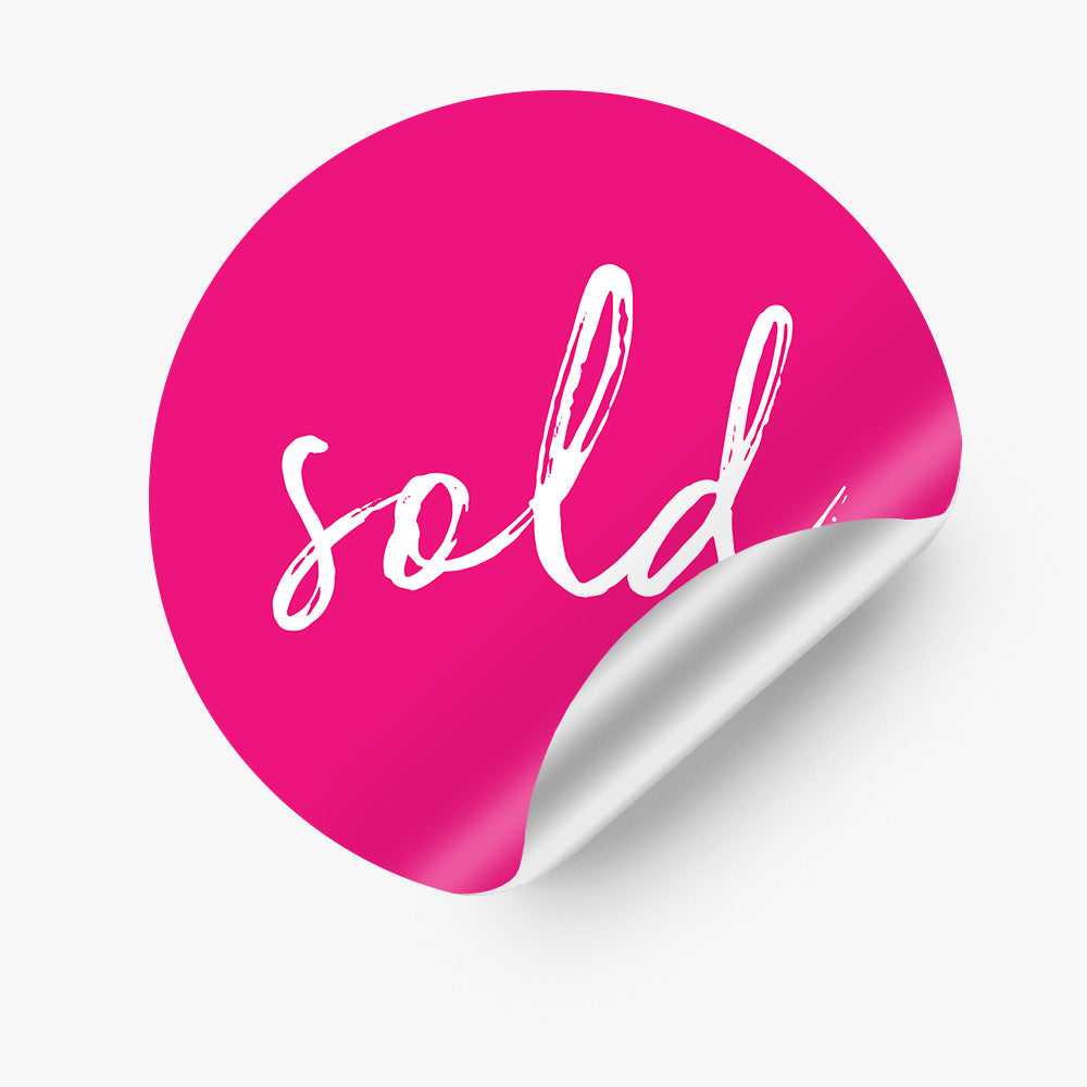 Soled Sticker Sold Sticker (Round) - Pink_Broadcast Matter – Real Stickers