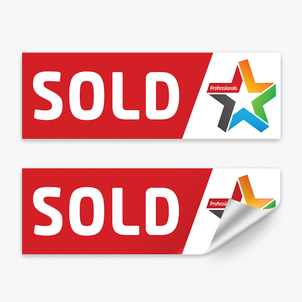 Sold Sticker with Logo (Rectangle) - Professionals