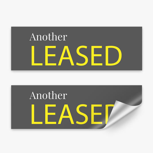 Leased Sticker With Dark Grey Background (Rectangle) - Ray White