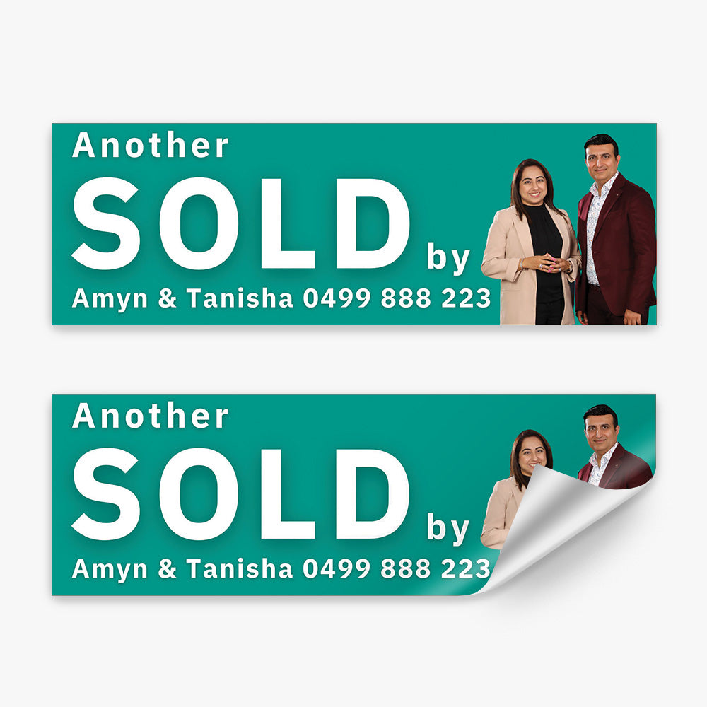 Custom Sold by Sticker (Rectangle) - Thank You Real Estate