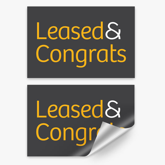 Leased & Congrats Sticker (Rectangle) - Raine & Horne