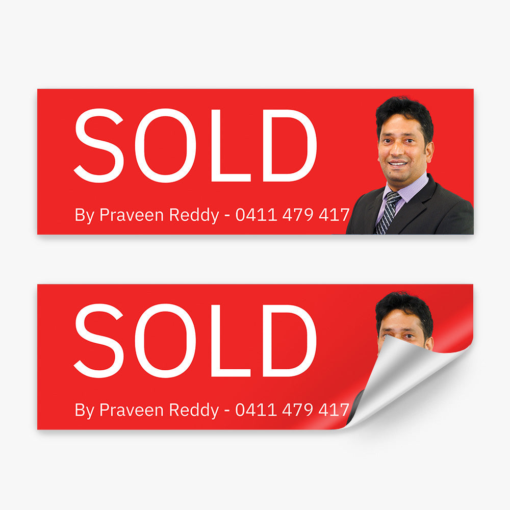SOLD by Praveen Reddy Sticker (Rectangle) - New Era Real Estate