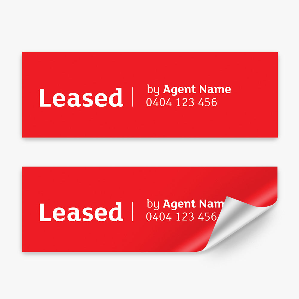 Leasing Sticker Leased Sticker (Rectangle) - LJ Hooker – Real Stickers