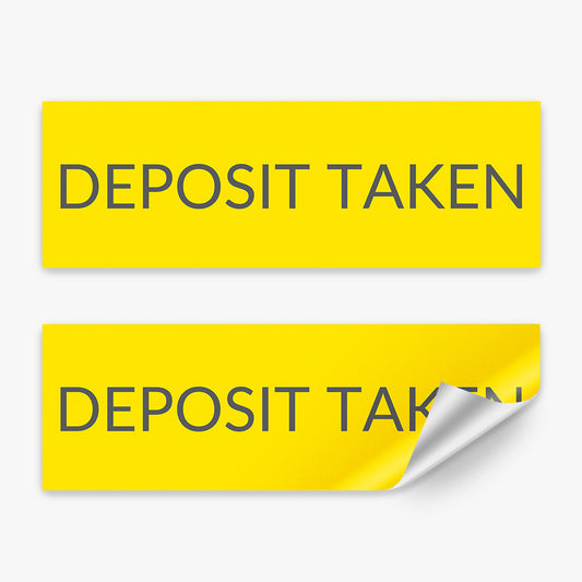 Deposit Taken Sticker With Yellow Background (Rectangle)