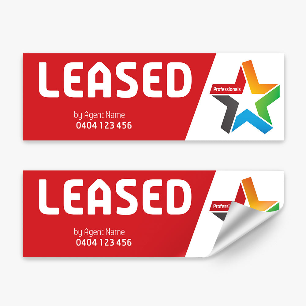 Leased by Sticker with Logo (Rectangle) - Professionals