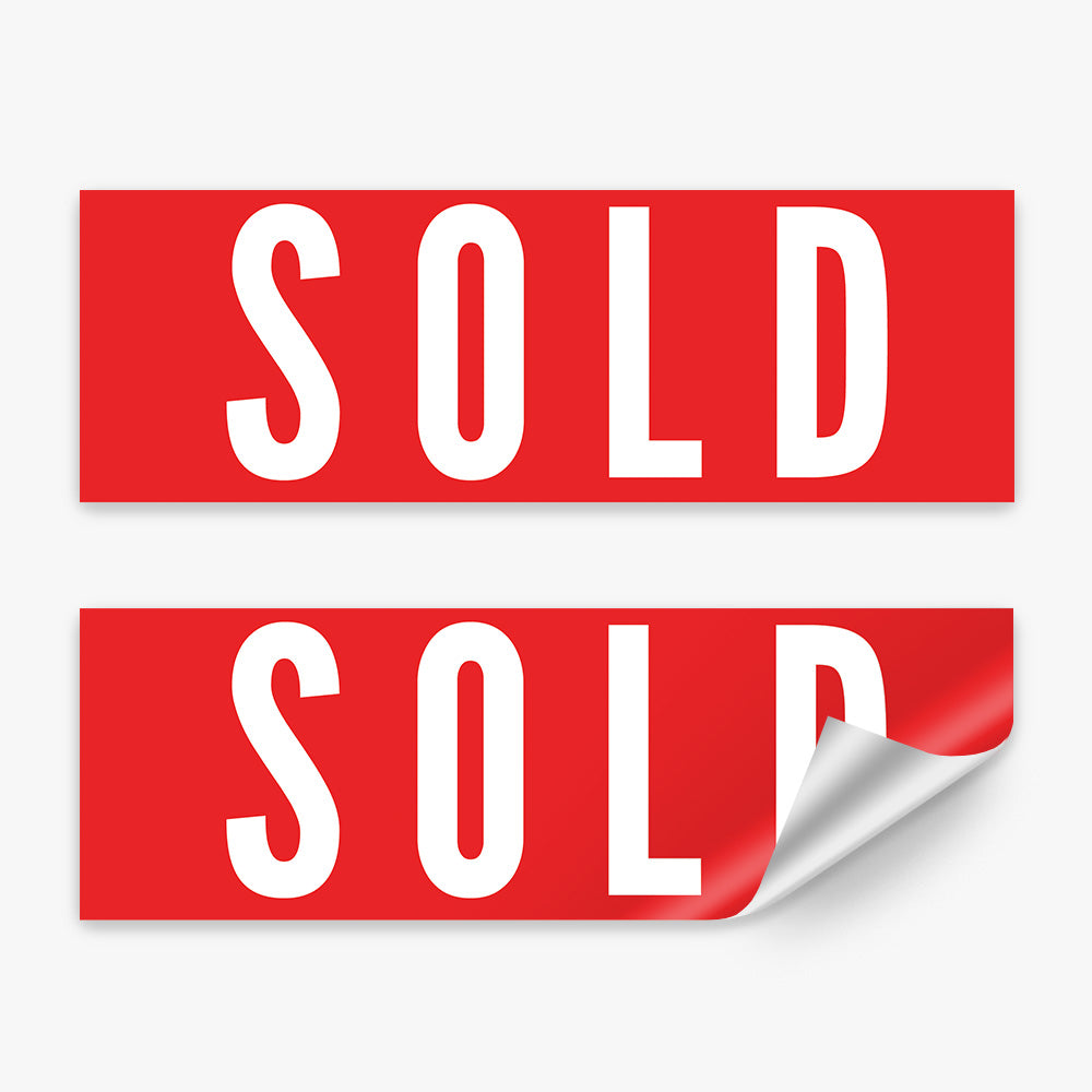 Generic Sold Sticker (Rectangle) Multi Colour -League Gothic