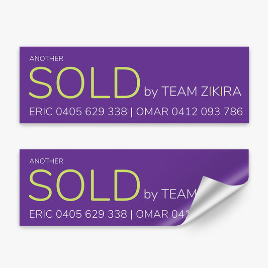 SOLD Sticker (Rectangle) - ZIKIRA Real Estate