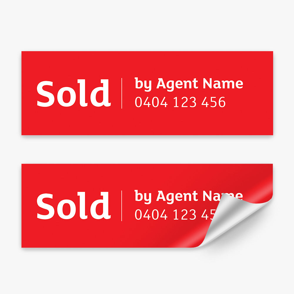 Sold Sticker with Agent Details (Rectangle) - LJ Hooker – Real Stickers