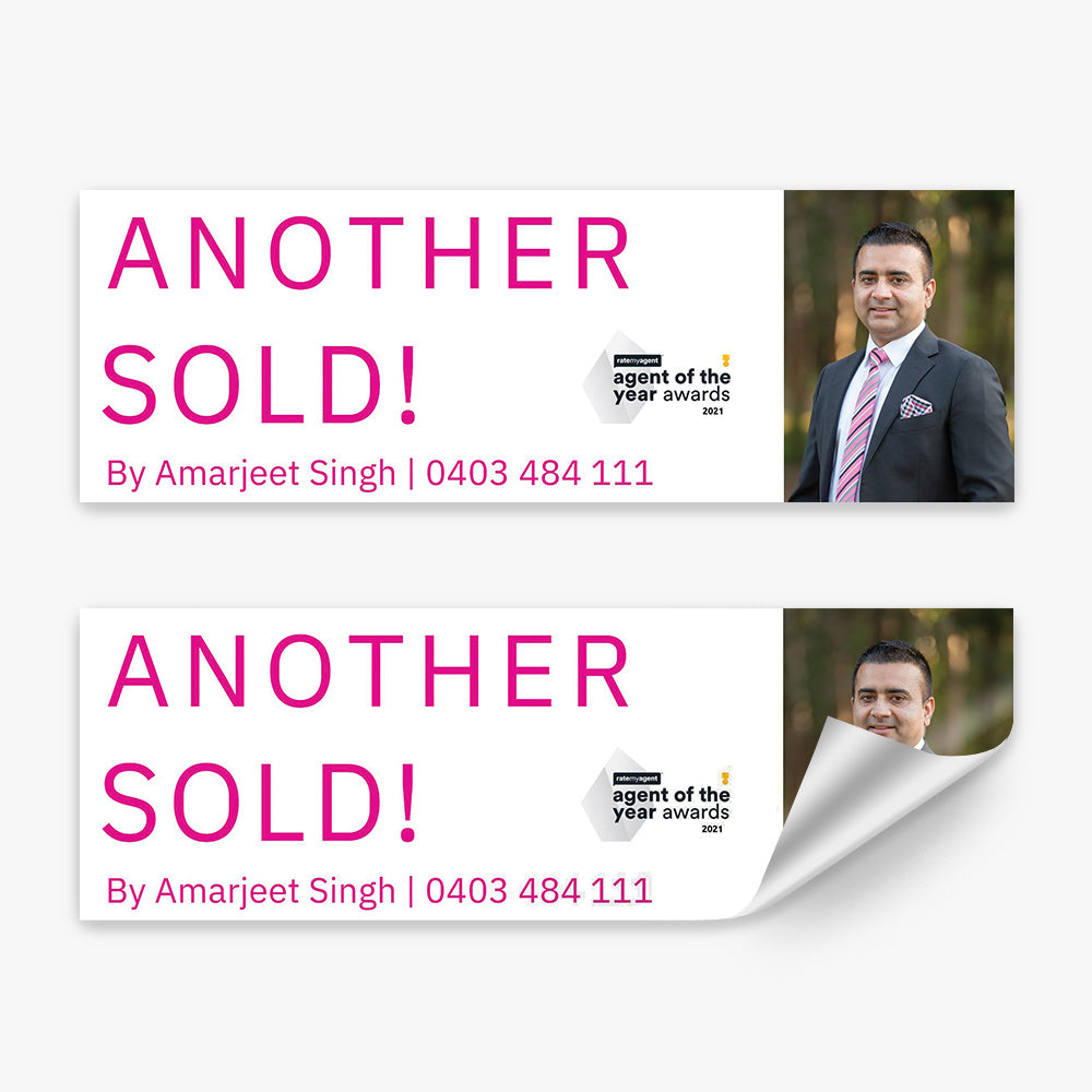 ANOTHER SOLD Sticker (Rectangle) - Waratah Estate Agents - Amarjeet Singh