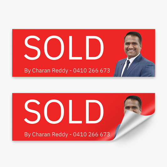 SOLD by Charan Reddy Sticker (Rectangle) - New Era Real Estate