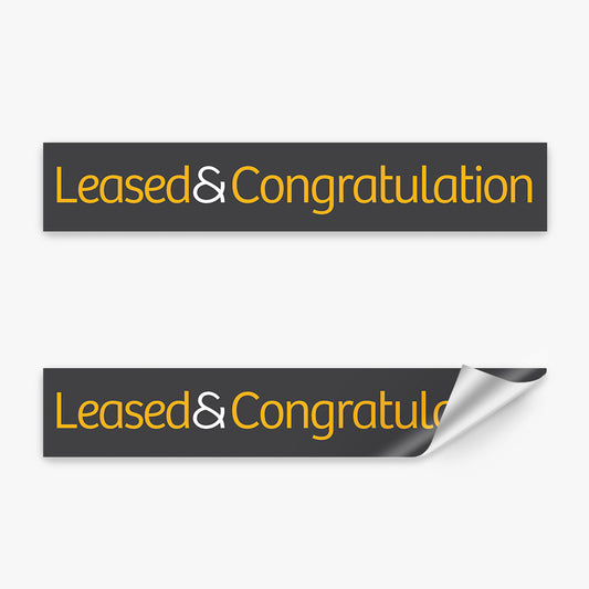 Leased & Congratulation Sticker (Rectangle) - Raine & Horne - Slim