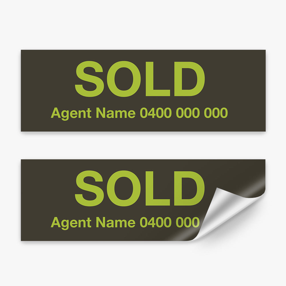 Sold Sticker with agent info (Rectangle) - ResponseSold Sticker with agent info (Rectangle) - Response Real Estate