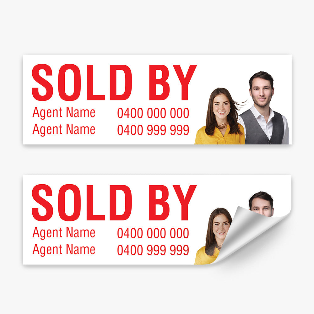 Sold By Sticker With Agent Photo (Rectangle) - PRD – Real Stickers