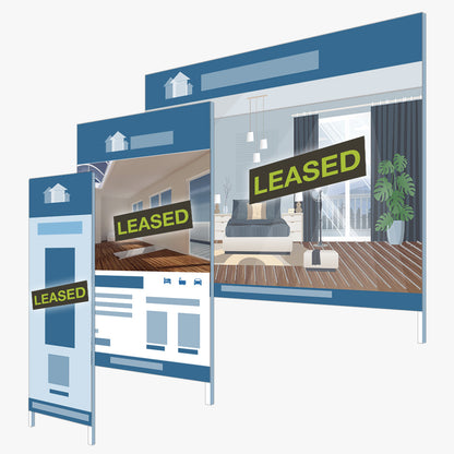 Leased Sticker (Rectangle) - Response: signboards and surfaces it suits