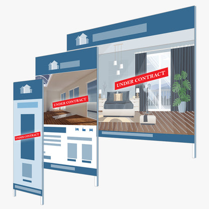 Under Contract Stickers - First National (Rectangle) - Slim: signboards and surfaces it suits