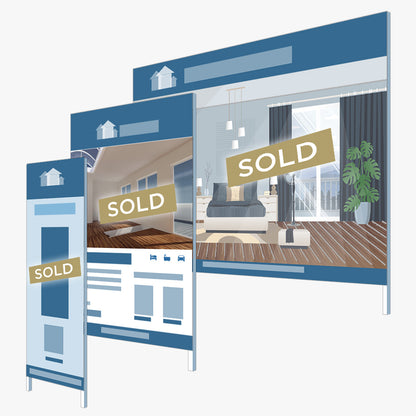 Sold Stickers - Century 21 (Rectangle): signboards and surfaces it suits