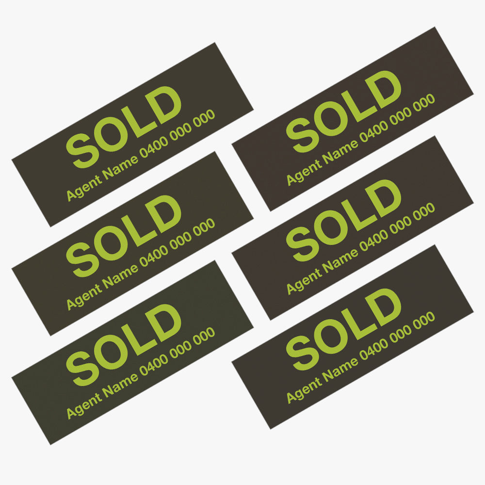 Sold Sticker with agent info (Rectangle) - Response – Real Stickers