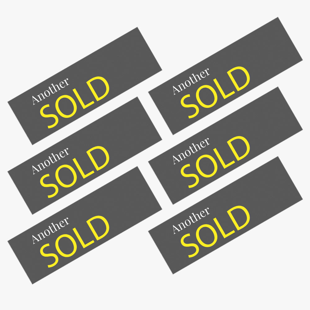 Sold Sticker With Dark Grey Background (Rectangle)