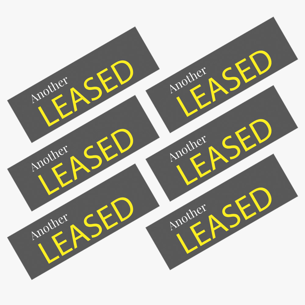 Leased Sticker With Dark Grey Background (Rectangle)