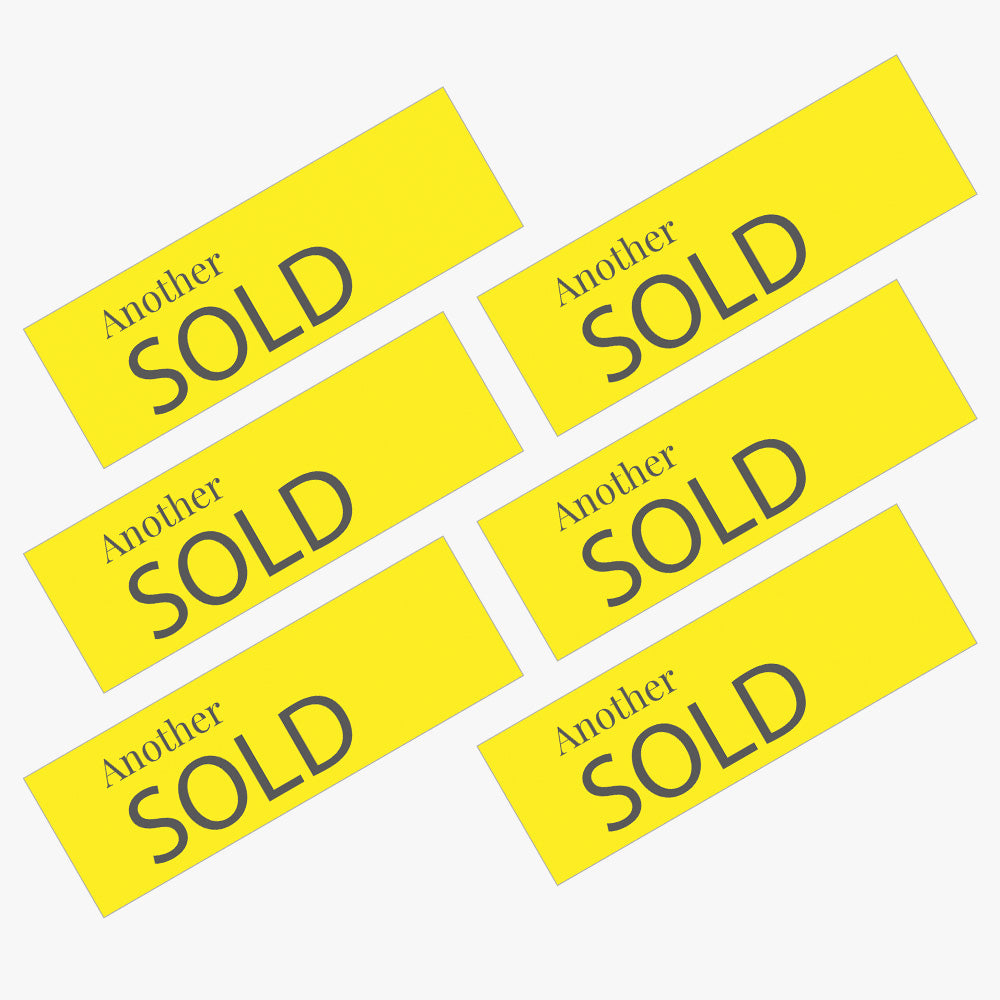 Sold Sticker With Yellow Background (Rectangle) – Real Stickers