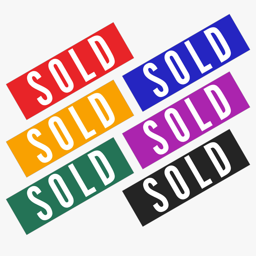 Soled Sticker Generic Sold Sticker (Rectangle) Multi Colour -League Gothic – Real ...